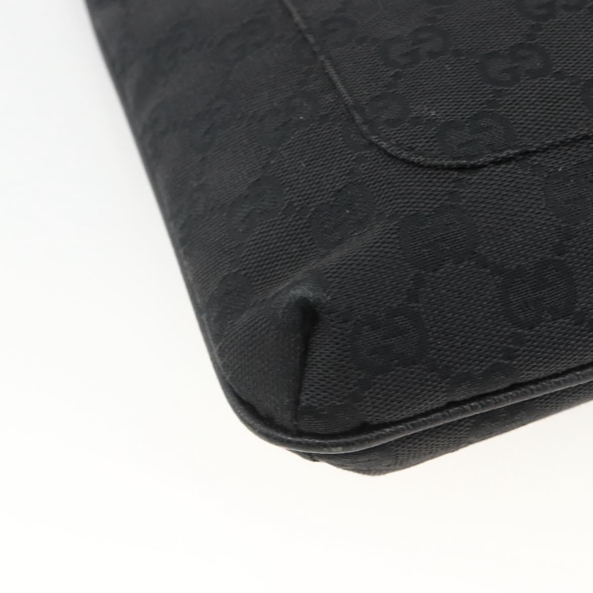 GUCCI GG Canvas Shoulder Bag Black Silver 122793 Auth BAZ206A