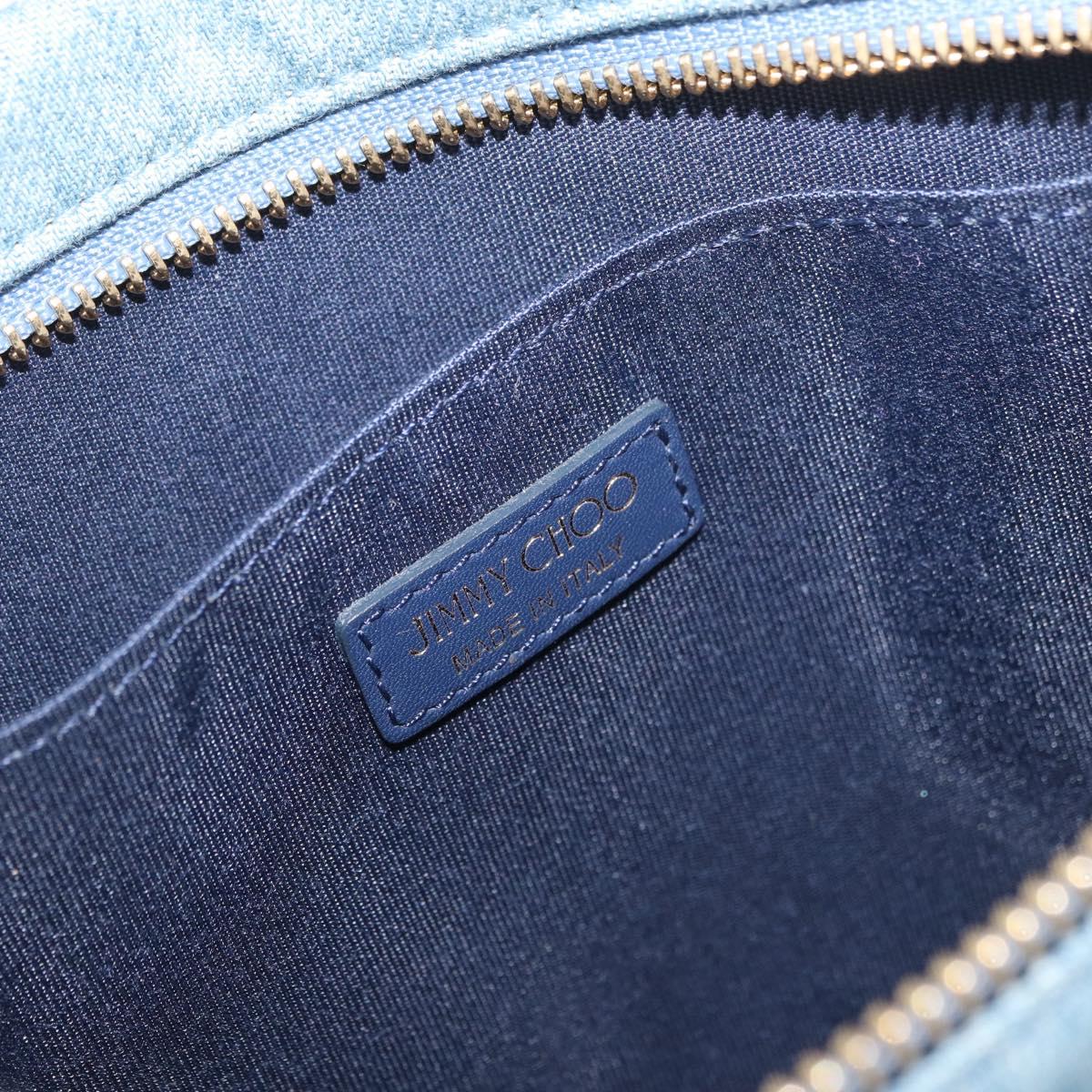 Jimmy Choo Studs Clutch Bag Denim Blue Auth BAZ213A
