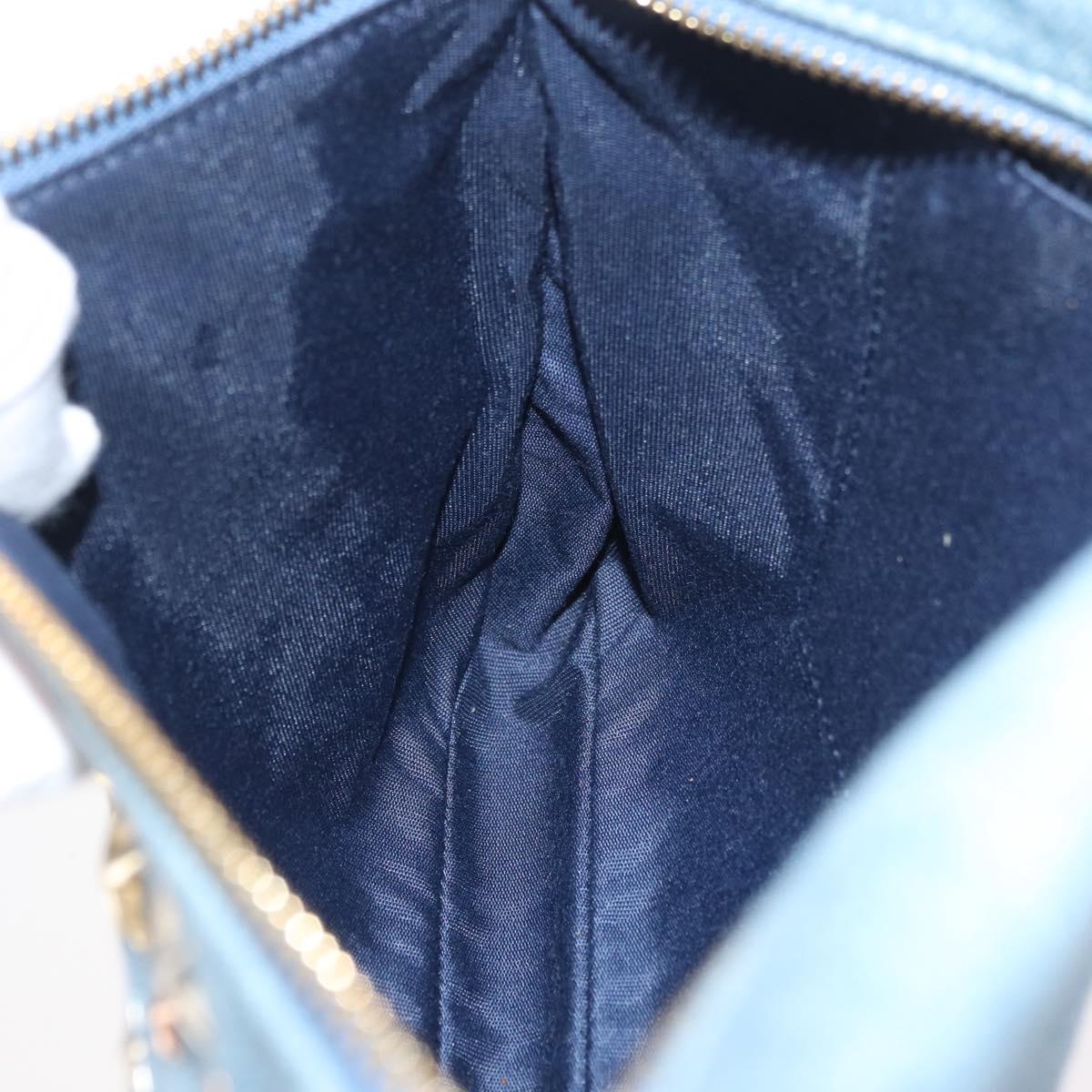 Jimmy Choo Studs Clutch Bag Denim Blue Auth BAZ213A
