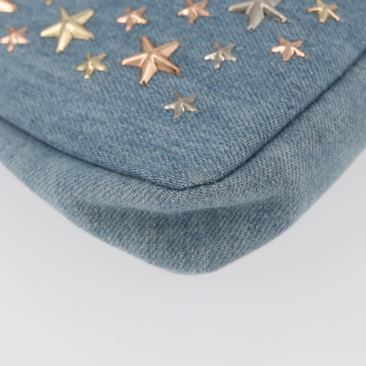 Jimmy Choo Studs Clutch Bag Denim Blue Auth BAZ213A
