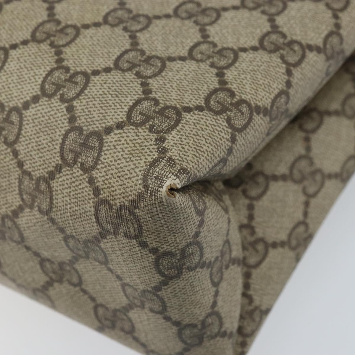 GUCCI GG Supreme Tote Bag PVC Beige Gold 39 02 061 Auth BAZ223
