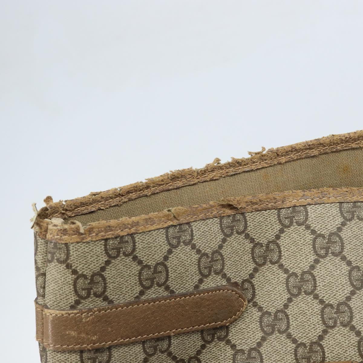 GUCCI GG Supreme Tote Bag PVC Beige Gold 39 02 061 Auth BAZ223