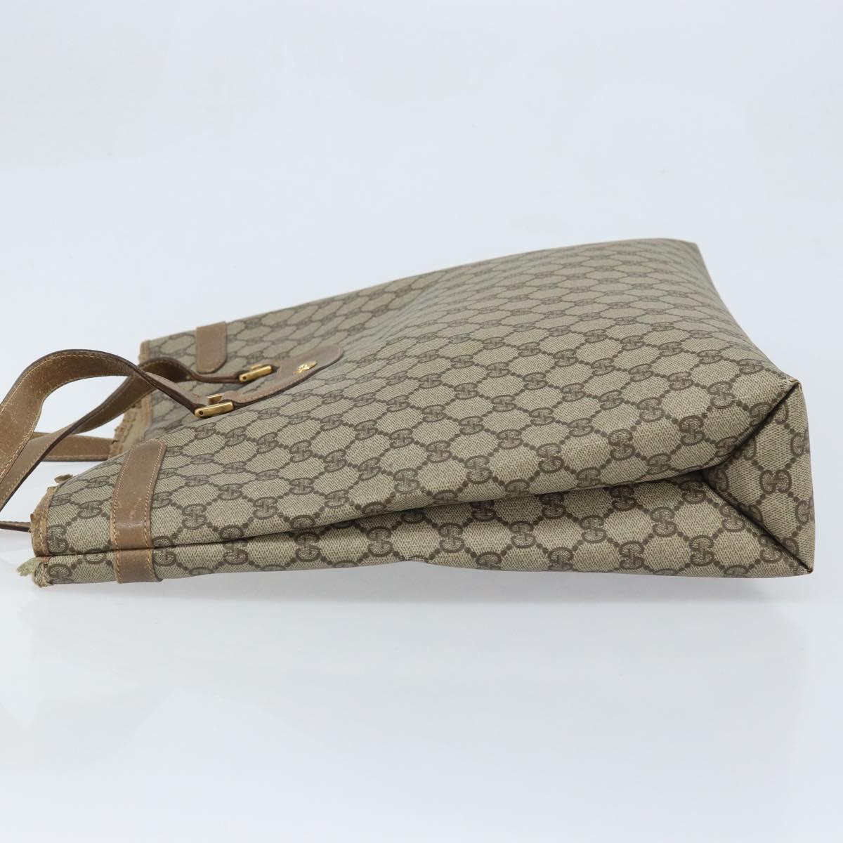 GUCCI GG Supreme Tote Bag PVC Beige Gold 39 02 061 Auth BAZ223