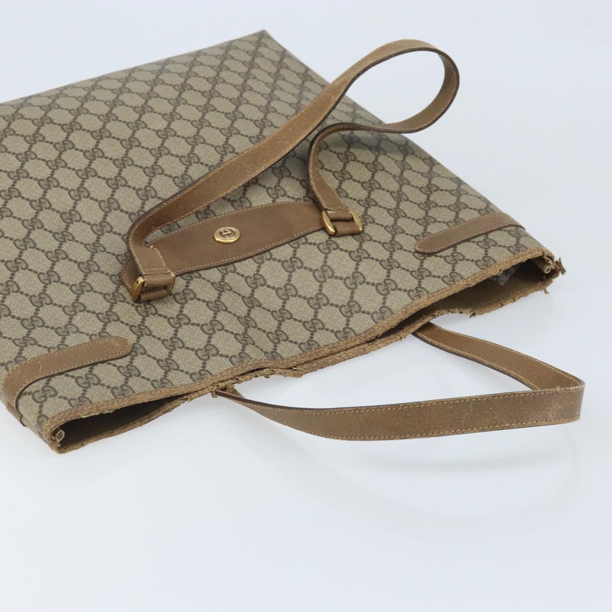 GUCCI GG Supreme Tote Bag PVC Beige Gold 39 02 061 Auth BAZ223
