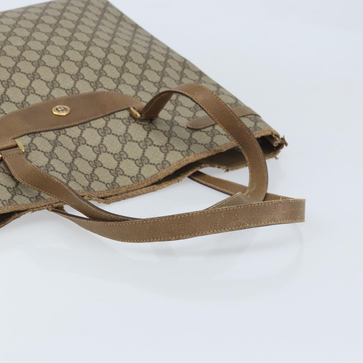 GUCCI GG Supreme Tote Bag PVC Beige Gold 39 02 061 Auth BAZ223