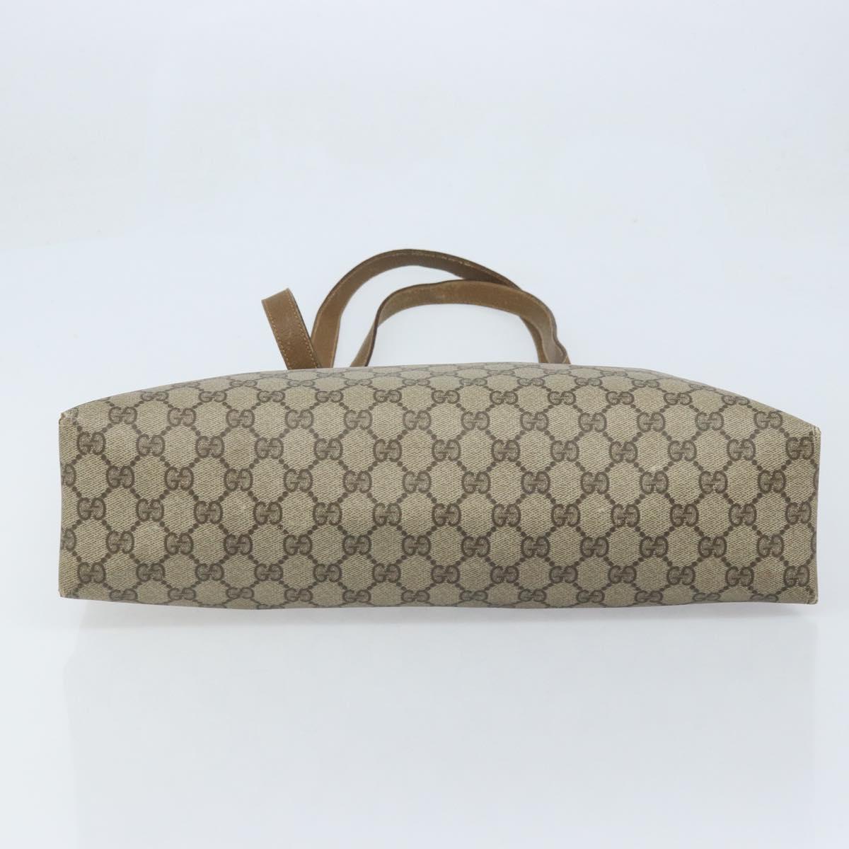 GUCCI GG Supreme Tote Bag PVC Beige Gold 39 02 061 Auth BAZ223