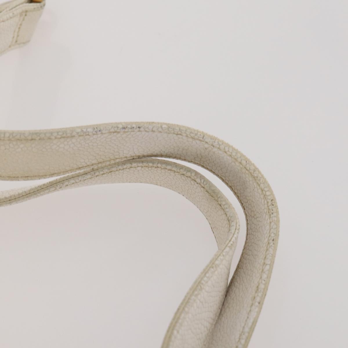 CHANEL Triple Coco Backpack Caviar Skin White Gold CC Auth BAZ250A