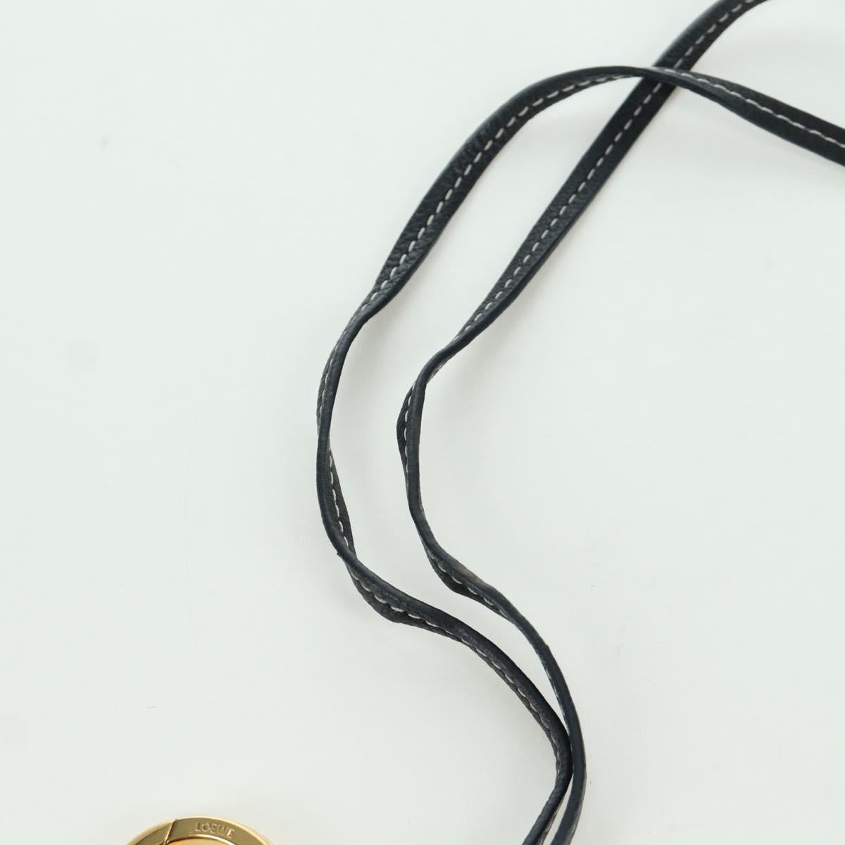 LOEWE Anagram Charm Leather Black Gold Auth BAZ275M