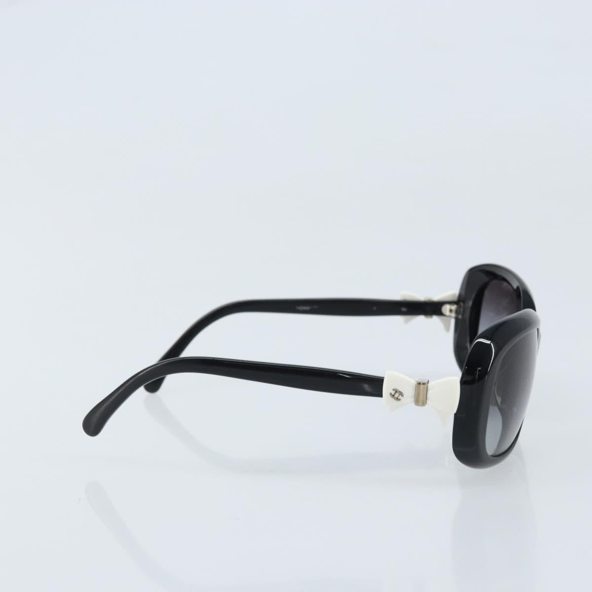 CHANEL Sunglasses plastic Black CC Auth BAZ278