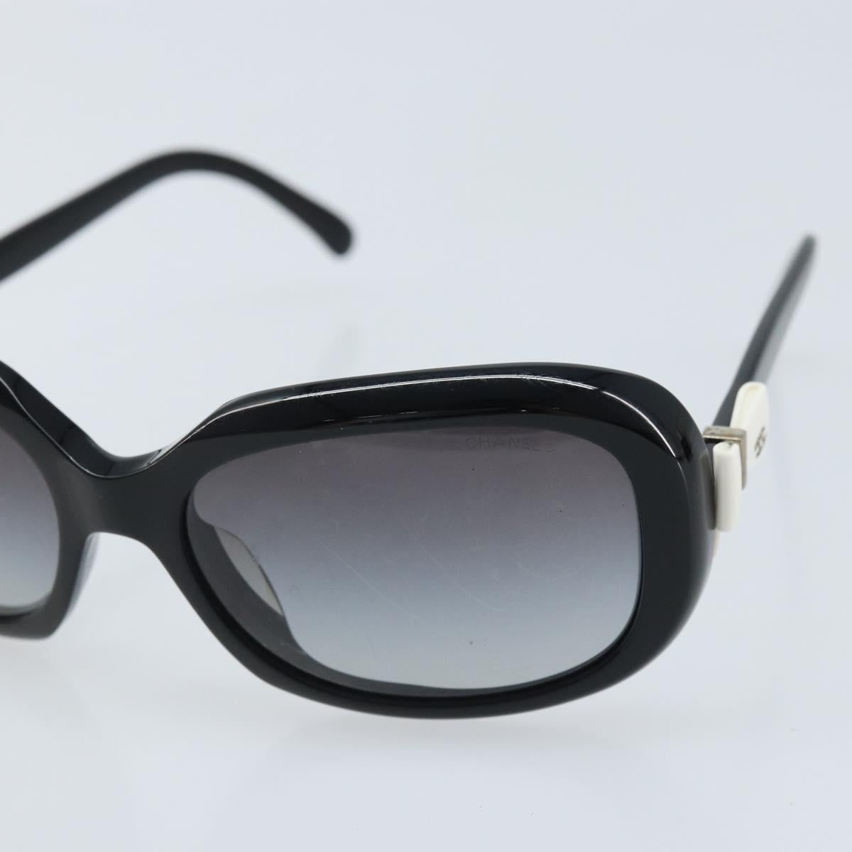 CHANEL Sunglasses plastic Black CC Auth BAZ278