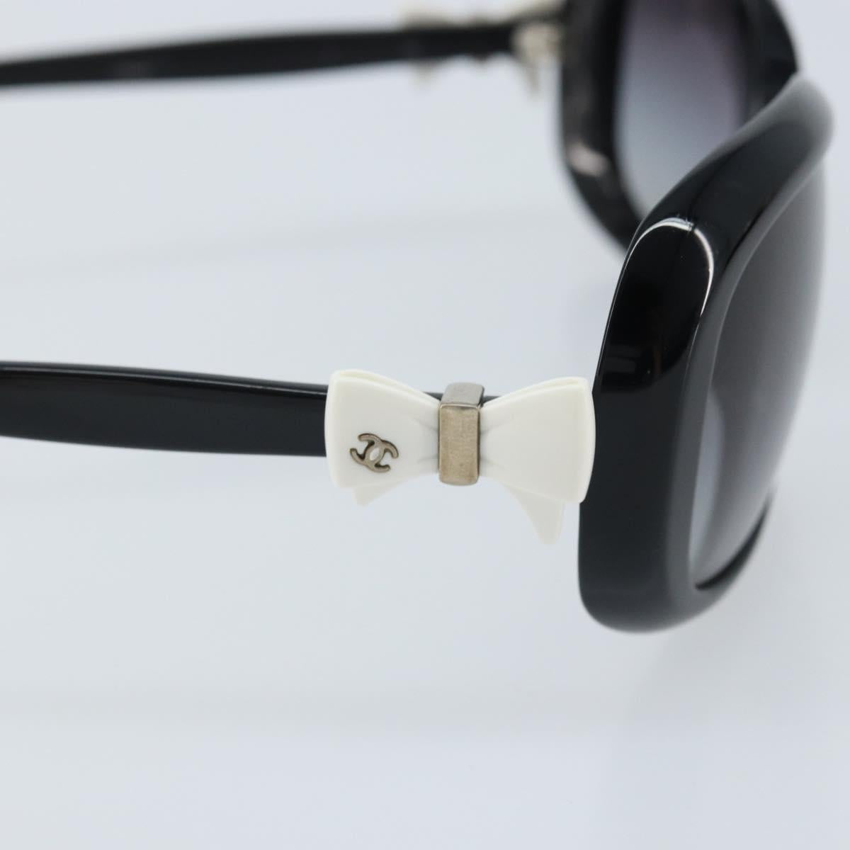 CHANEL Sunglasses plastic Black CC Auth BAZ278