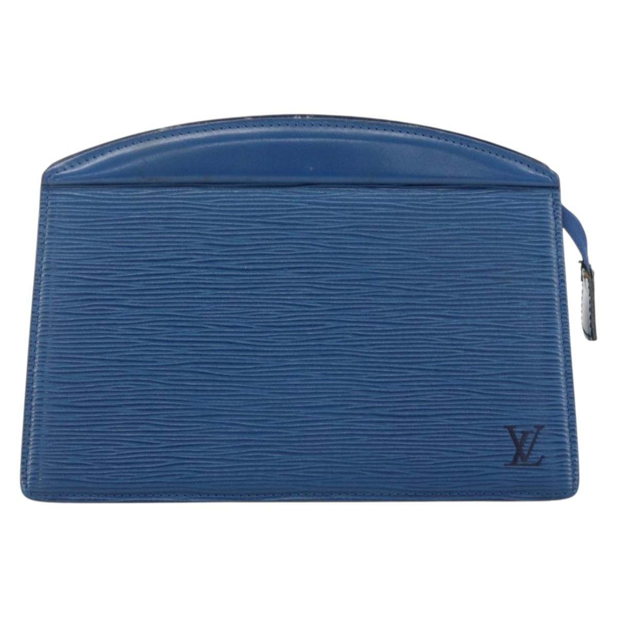 LOUIS VUITTON Epi Trousse Crete Pouch Blue M48405 LV Auth BAZ282