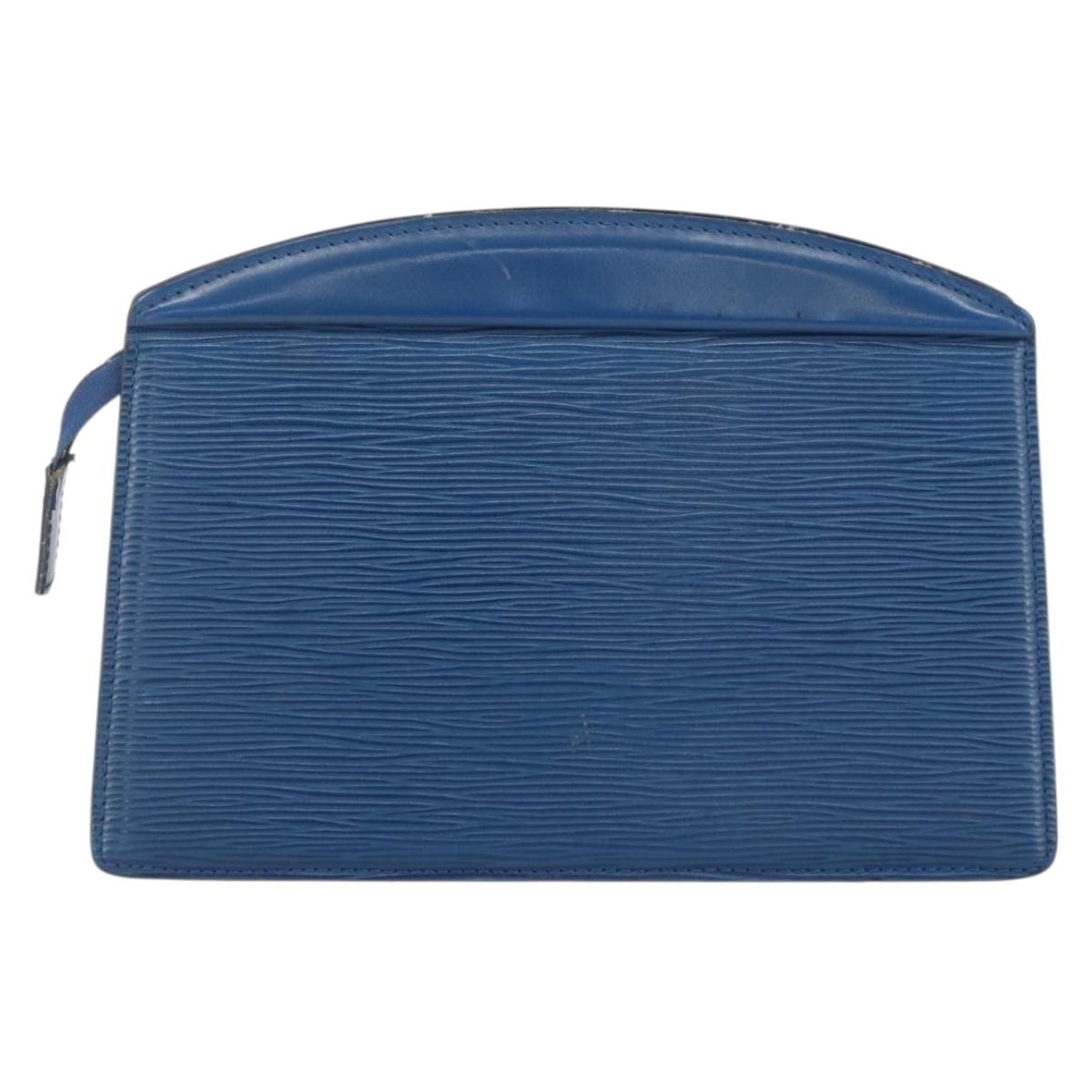 LOUIS VUITTON Epi Trousse Crete Pouch Blue M48405 LV Auth BAZ282