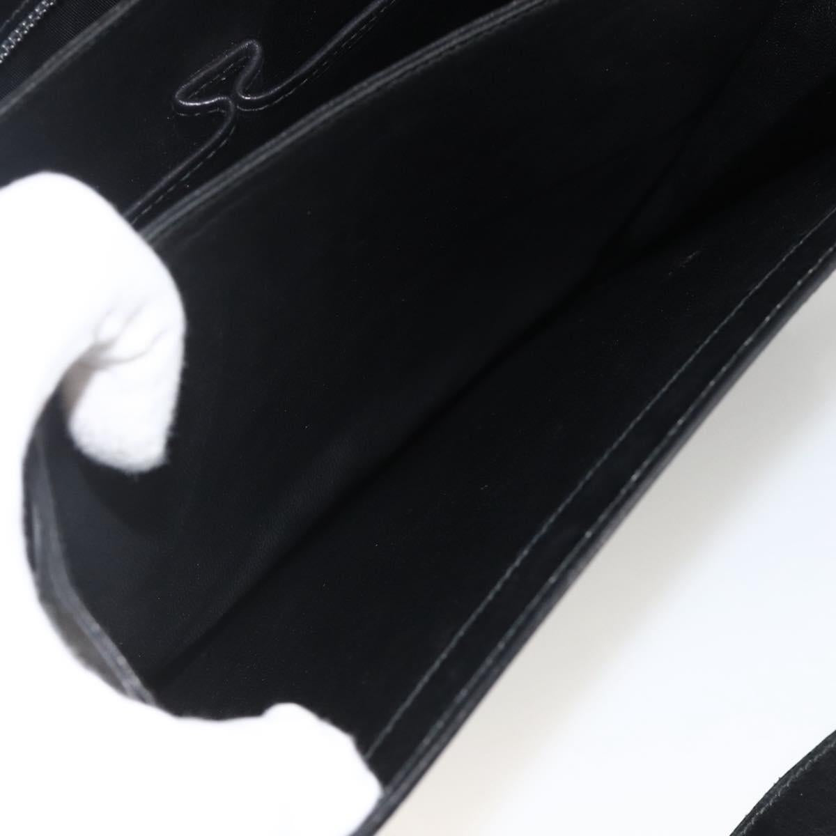 CELINE Shoulder Bag Leather Black Gold Auth BAZ288