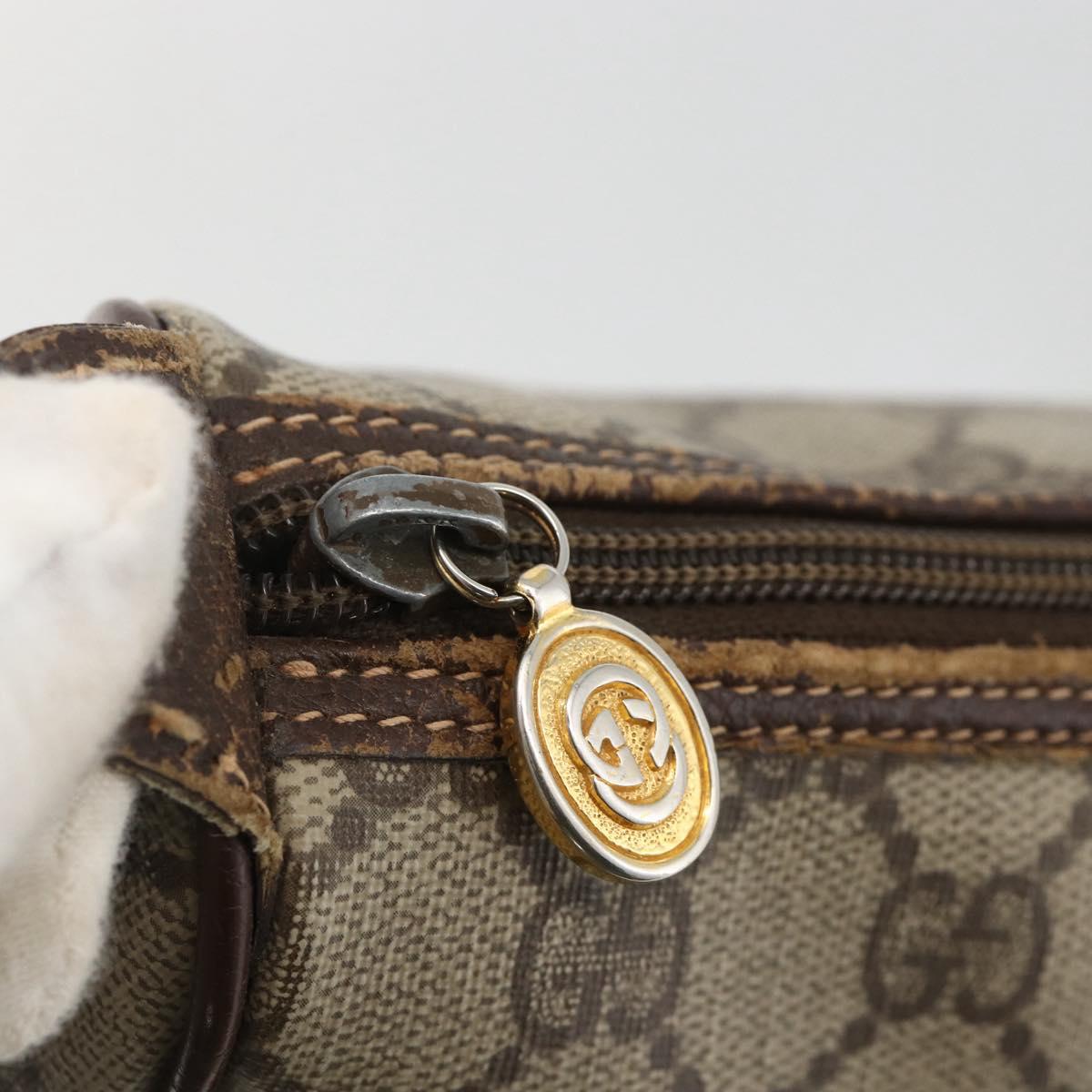 GUCCI GG Supreme Web Sherry Line Bag PVC Beige Gold 164 02 077 Auth BAZ289
