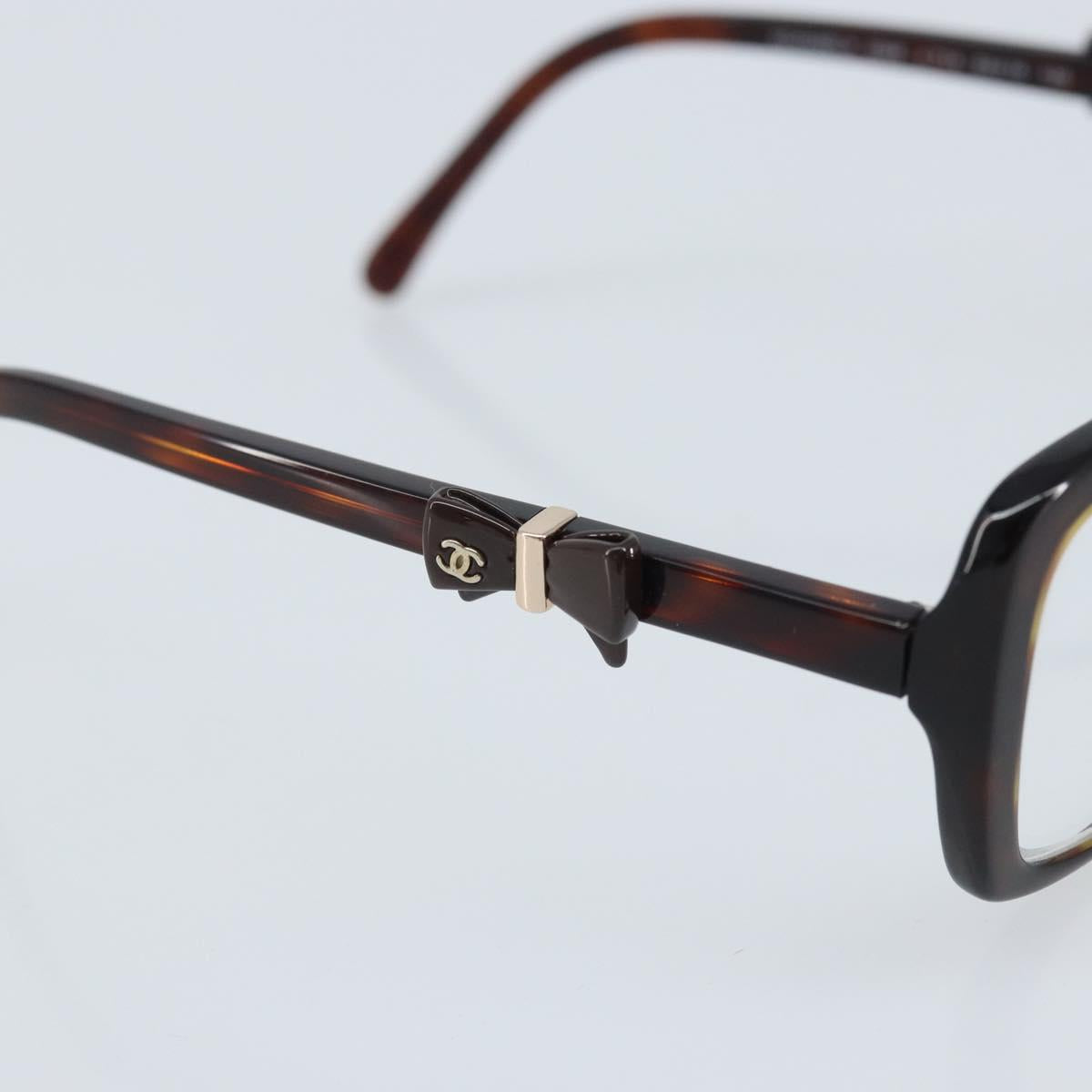 CHANEL Glasses metal Brown CC Auth BAZ296