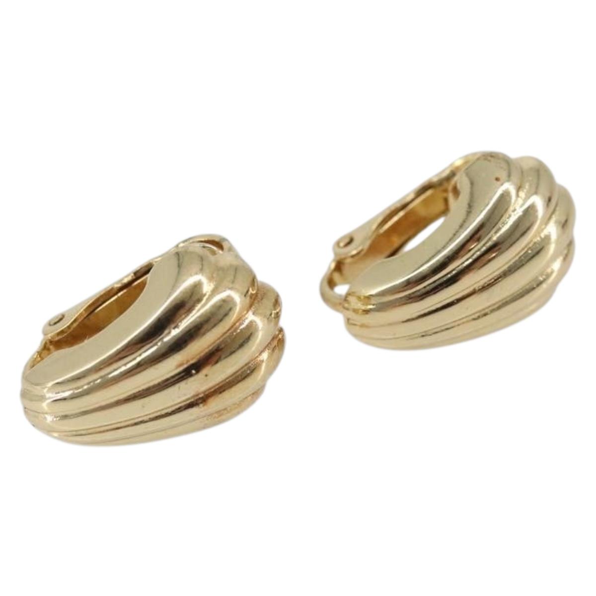 Christian Dior Earring metal Gold Auth BAZ308
