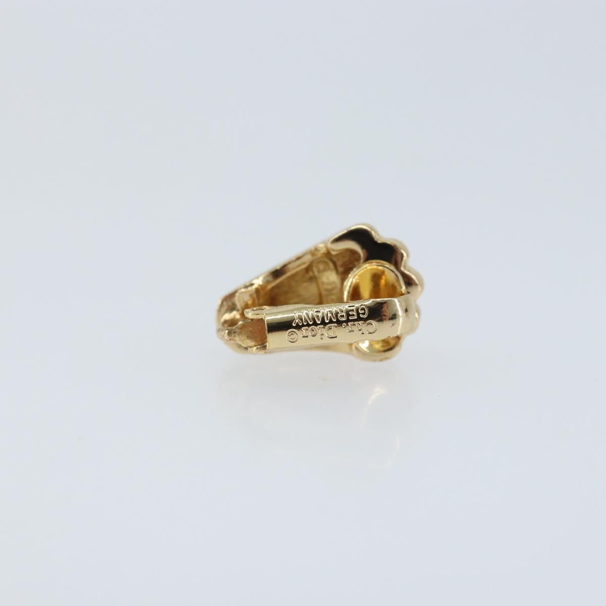 Christian Dior Earring metal Gold Auth BAZ308