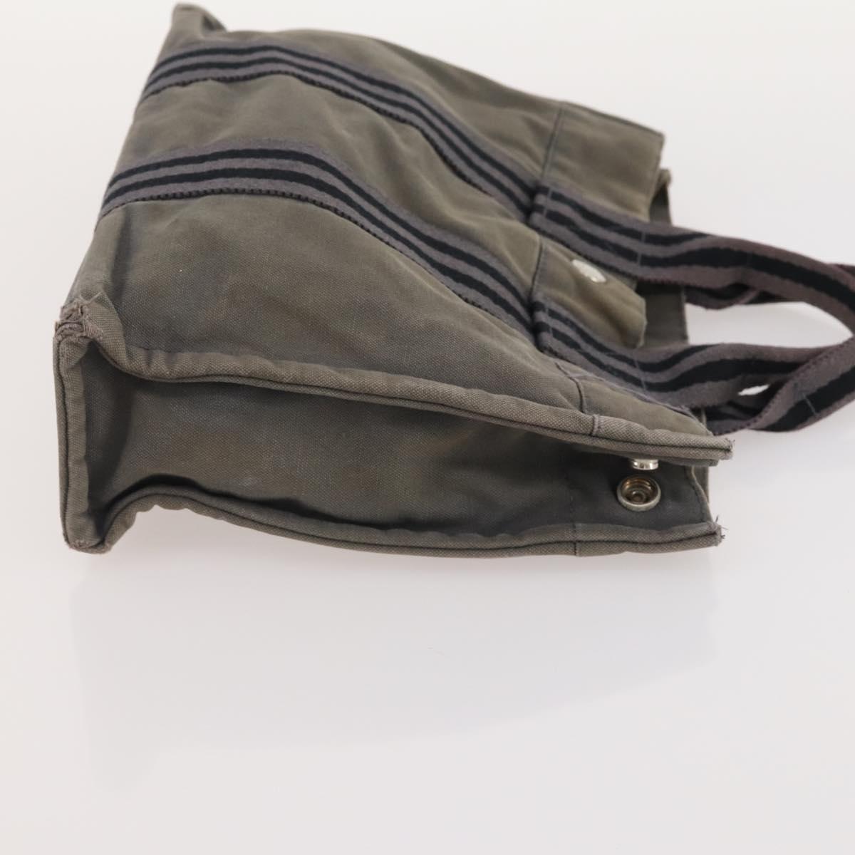 Burberrys Hermes Nova Check Hand Bag Canvas nylon 4 Set Beige Gray Auth BAZ311