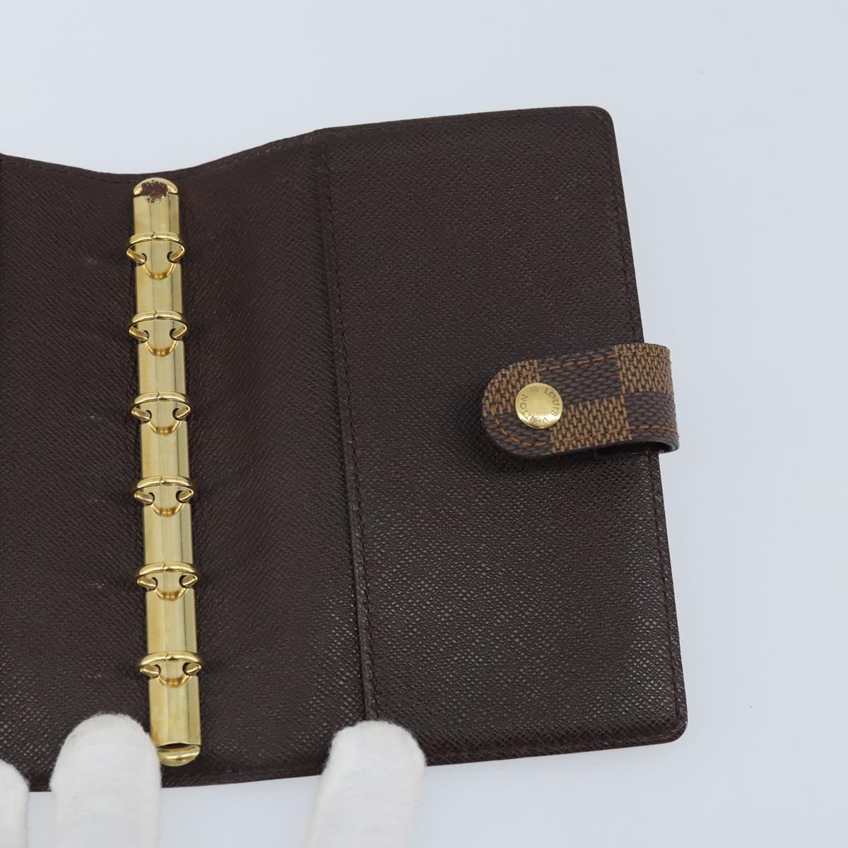 LOUIS VUITTON Damier Ebene Agenda PM Day Planner Cover R20700 LV Auth BAZ312