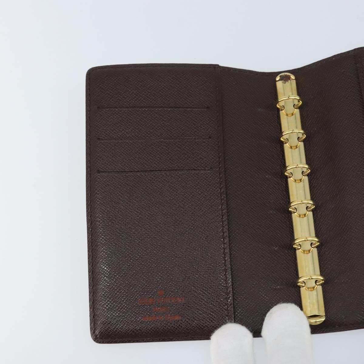 LOUIS VUITTON Damier Ebene Agenda PM Day Planner Cover R20700 LV Auth BAZ312
