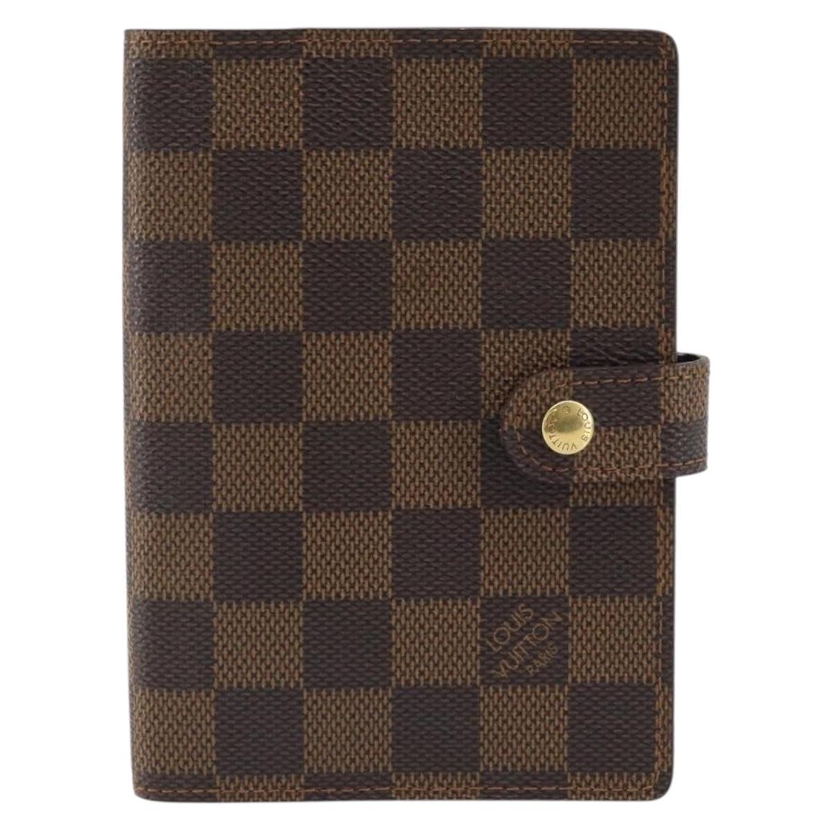 LOUIS VUITTON Damier Ebene Agenda PM Day Planner Cover R20700 LV Auth BAZ312
