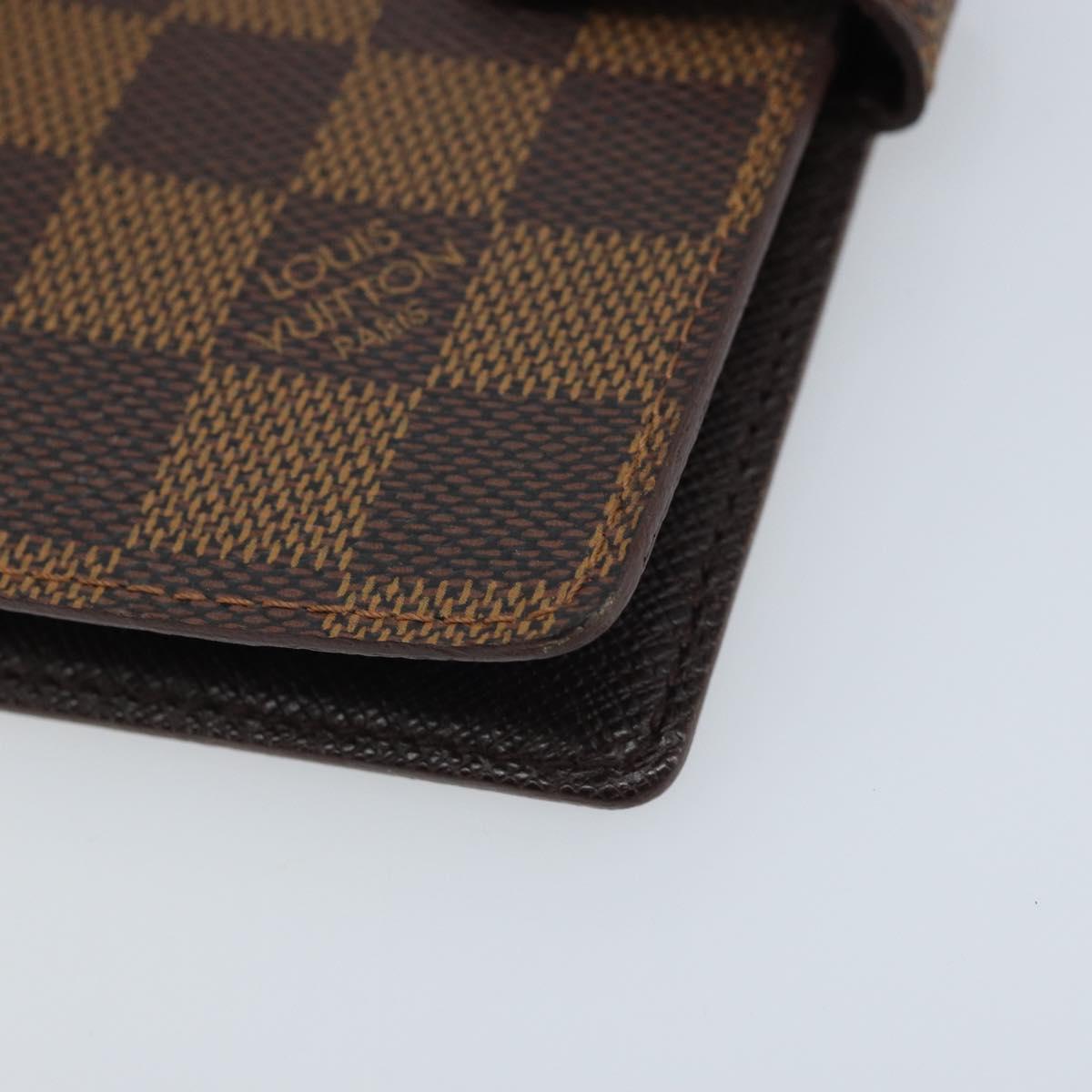 LOUIS VUITTON Damier Ebene Agenda PM Day Planner Cover R20700 LV Auth BAZ312