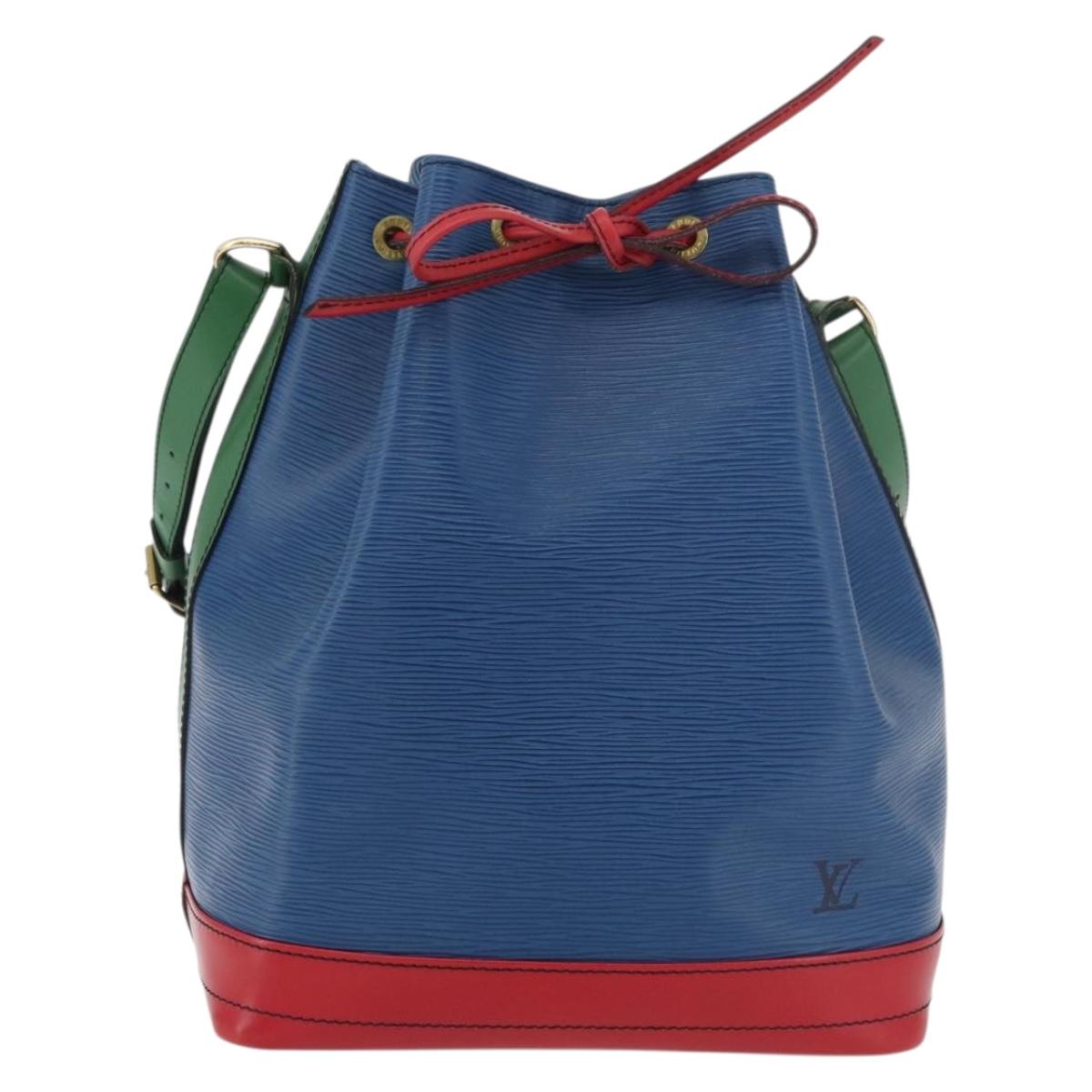 LOUIS VUITTON Epi Tricolor Noe Shoulder Bag Blue Red Green M44082 LV Auth BAZ411
