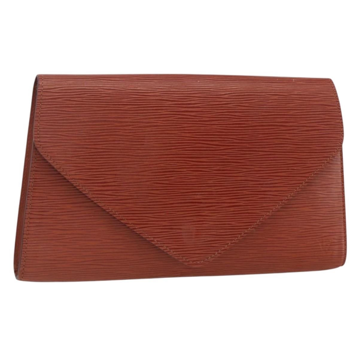LOUIS VUITTON Epi Art Deco Clutch Bag Brown M52633 LV Auth BAZ420