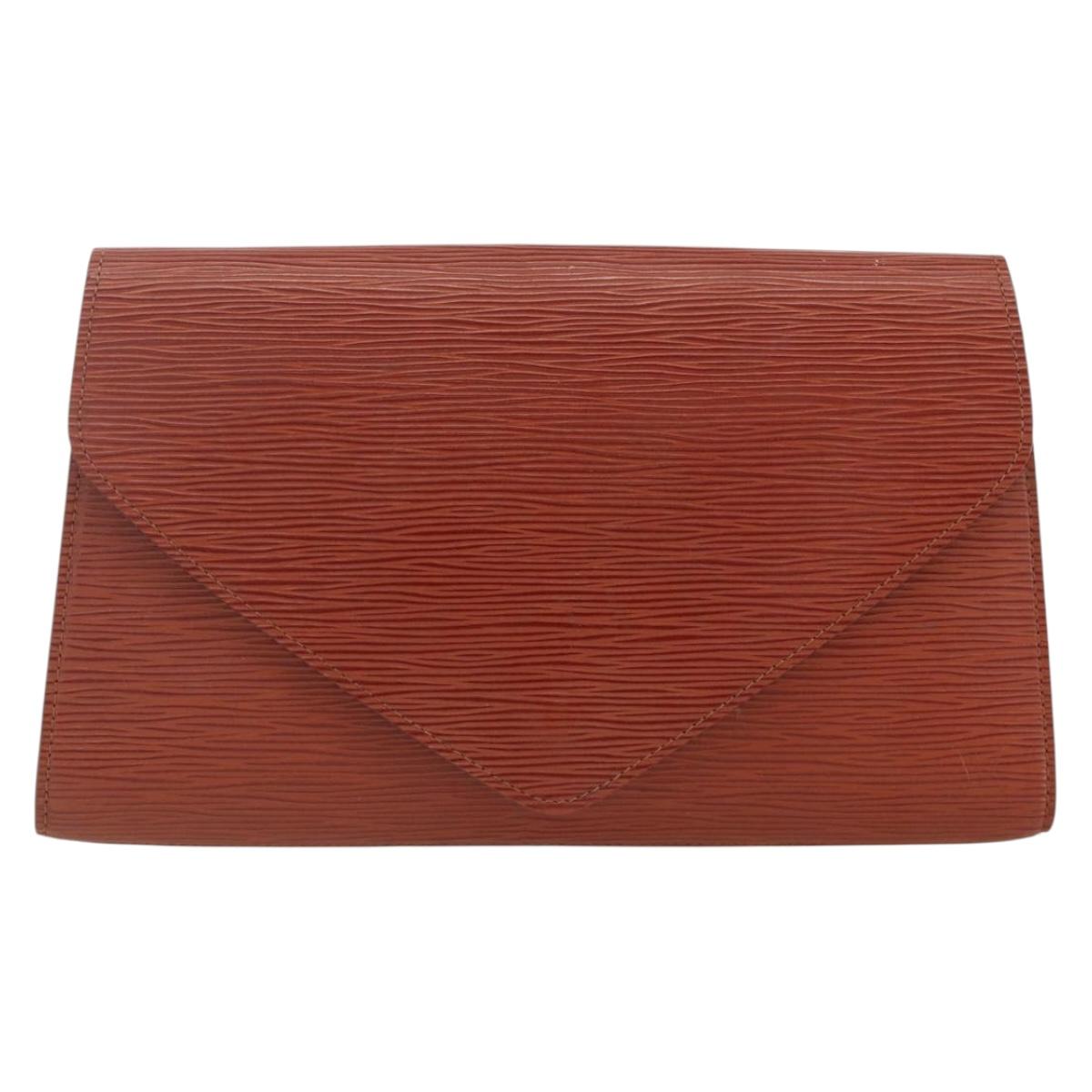 LOUIS VUITTON Epi Art Deco Clutch Bag Brown M52633 LV Auth BAZ420