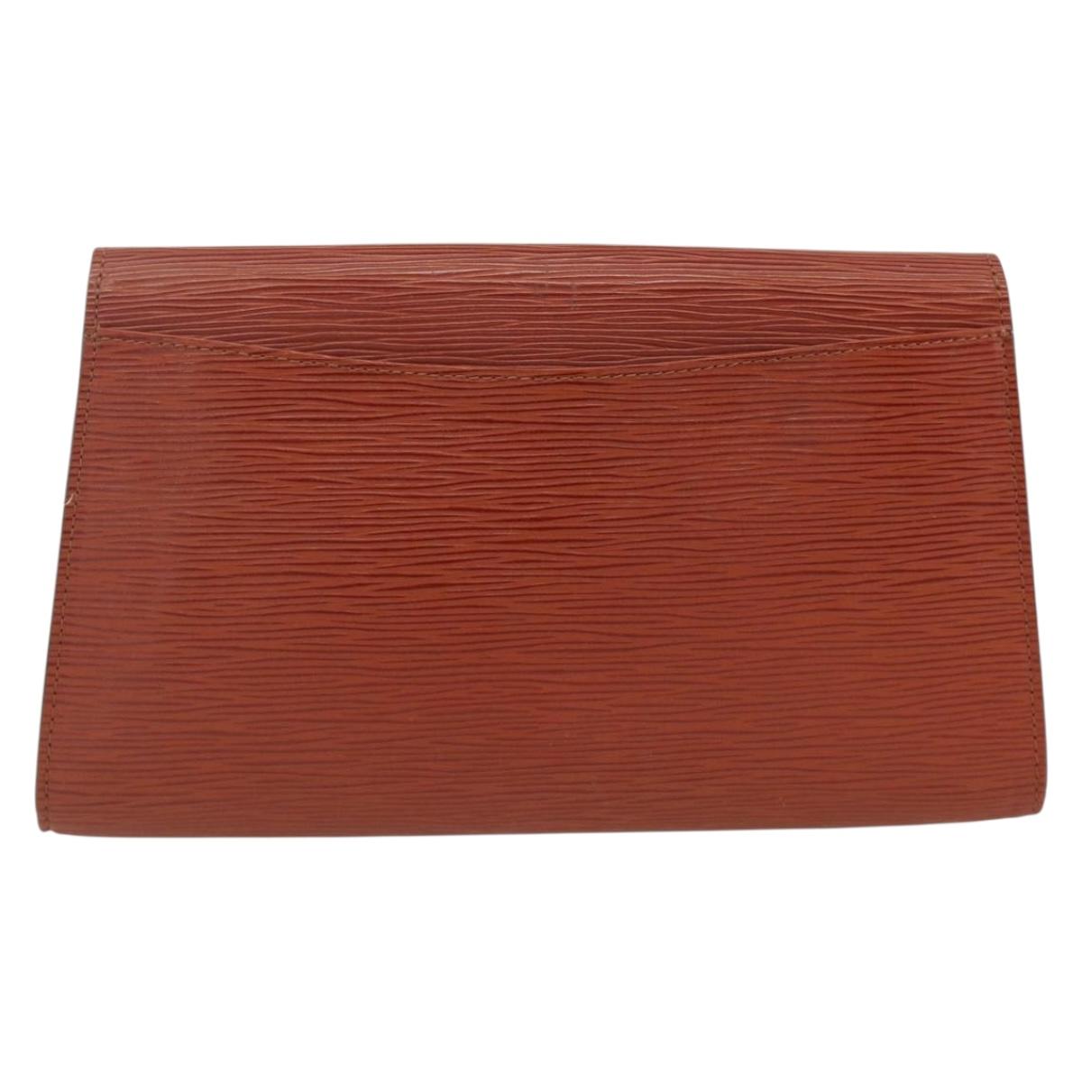 LOUIS VUITTON Epi Art Deco Clutch Bag Brown M52633 LV Auth BAZ420