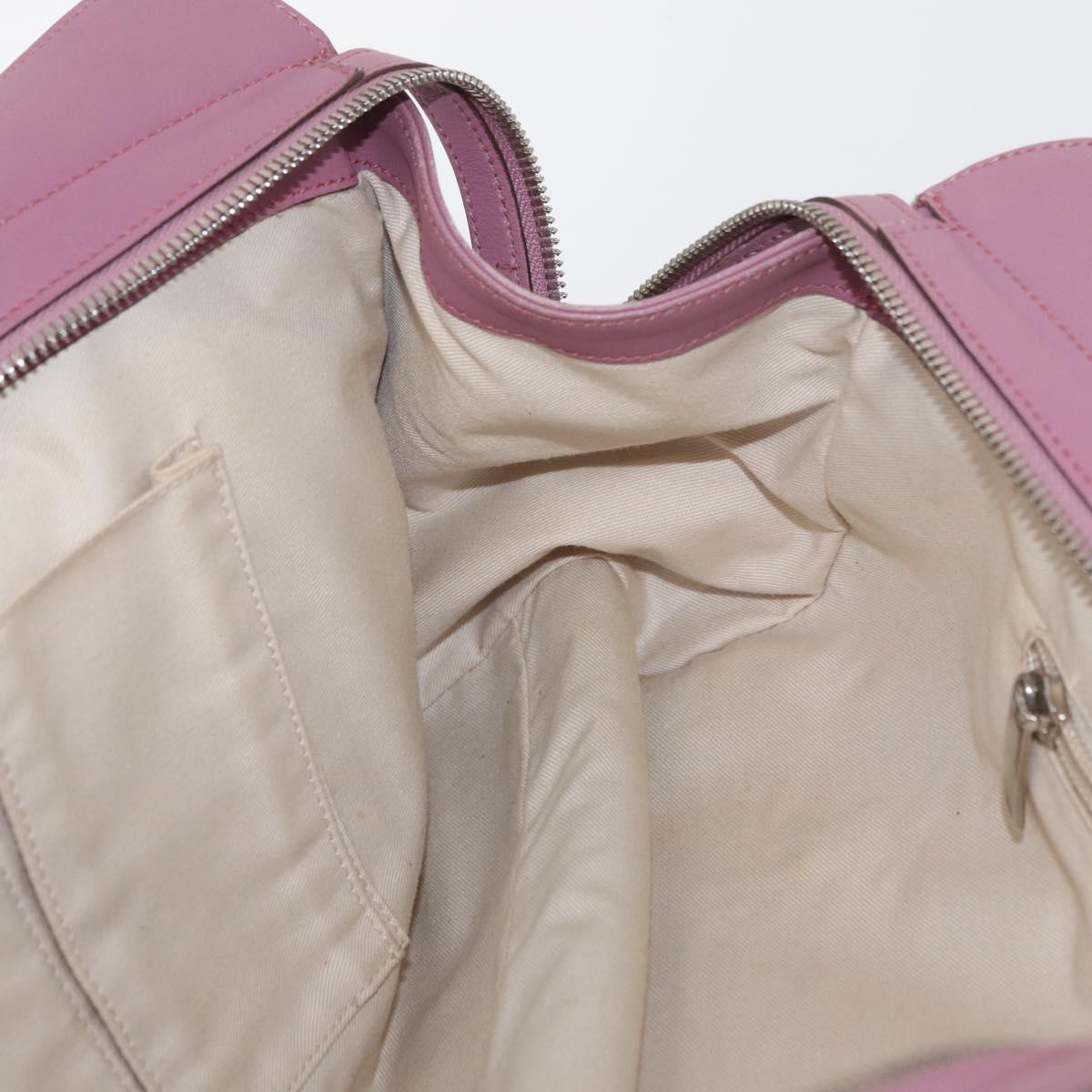 Salvatore Ferragamo Gancini Tote Bag Leather Pink Silver Auth BAZ427
