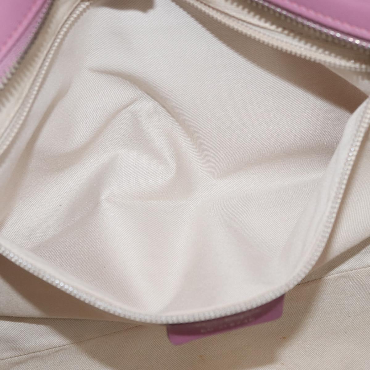 Salvatore Ferragamo Gancini Tote Bag Leather Pink Silver Auth BAZ427