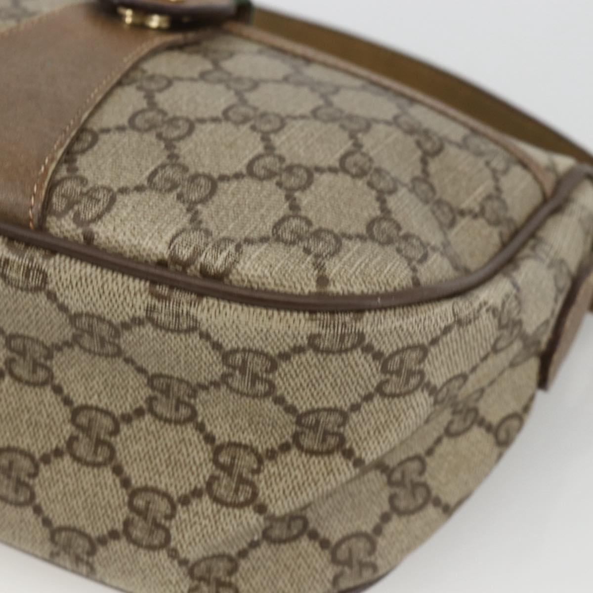 GUCCI GG Supreme Web Sherry Line Bag PVC Beige Gold 89 02 032 Auth BAZ440