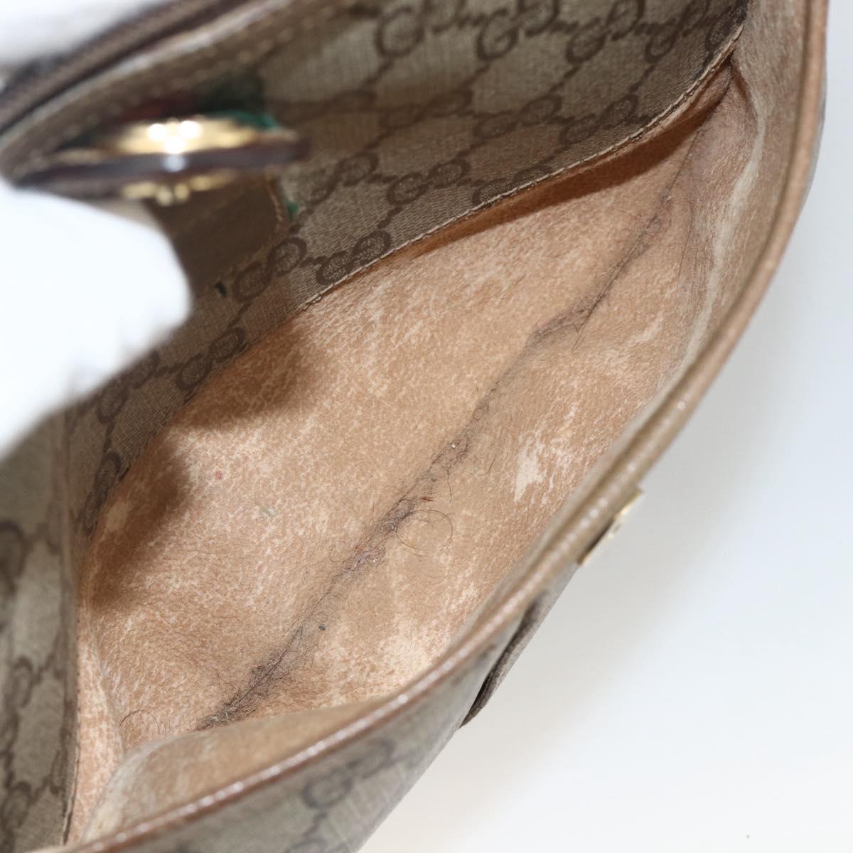 GUCCI GG Supreme Web Sherry Line Bag PVC Beige Gold 89 02 032 Auth BAZ440