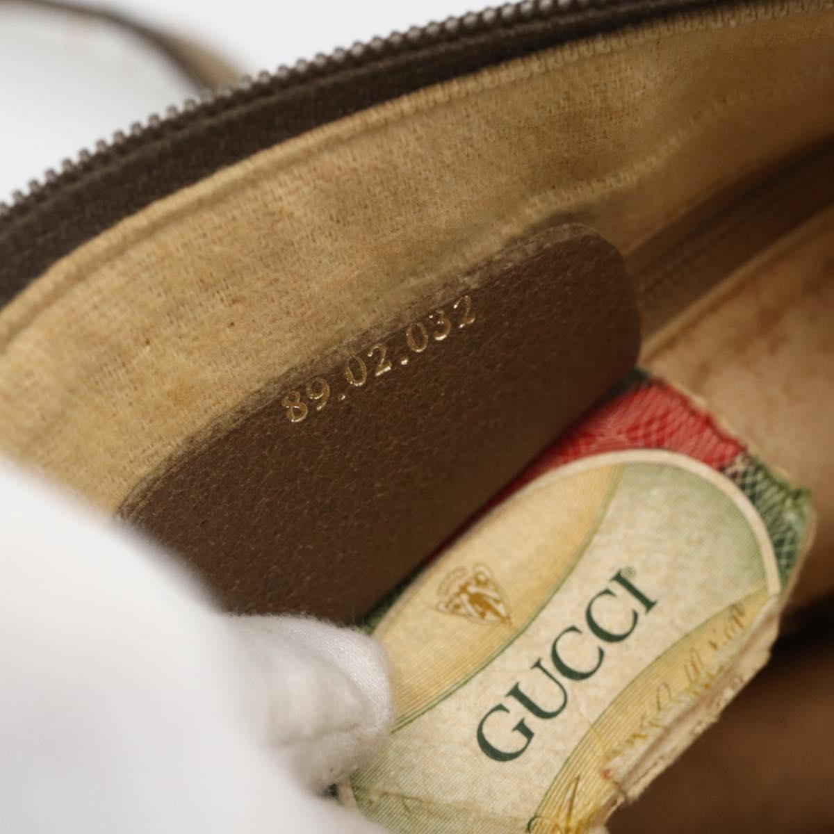 GUCCI GG Supreme Web Sherry Line Bag PVC Beige Gold 89 02 032 Auth BAZ440