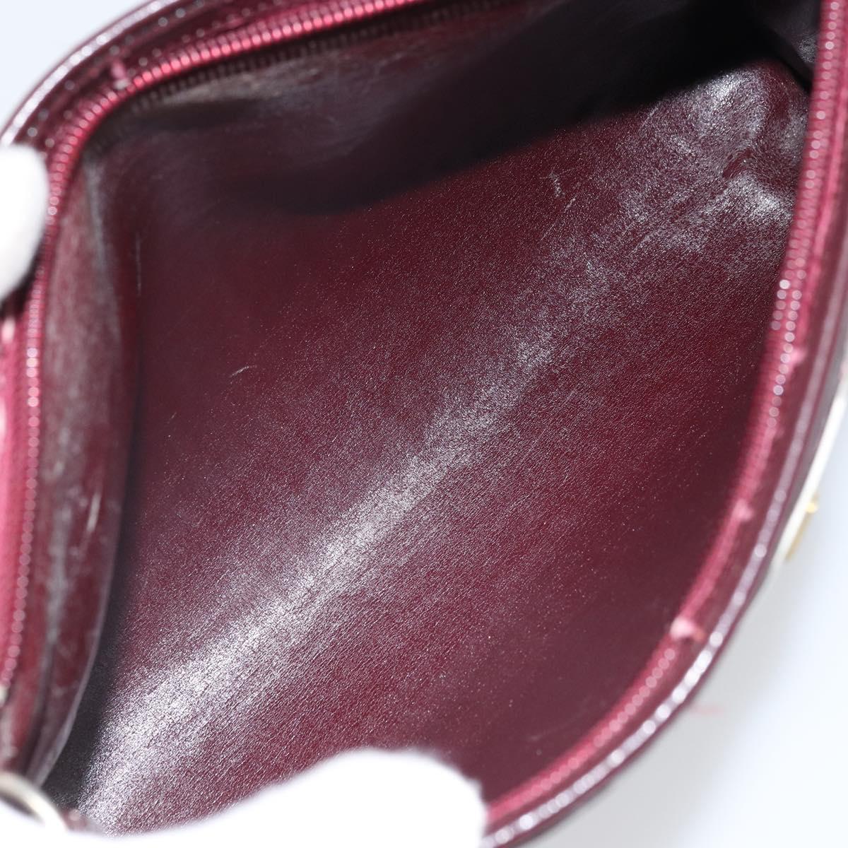 Christian Dior Trotter Canvas Shoulder Bag Red Gold Auth BAZ444