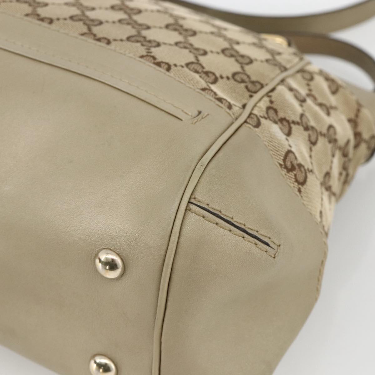 GUCCI GG Canvas Pretty Hand Bag 2way Beige Gold 269894 Auth BAZ454