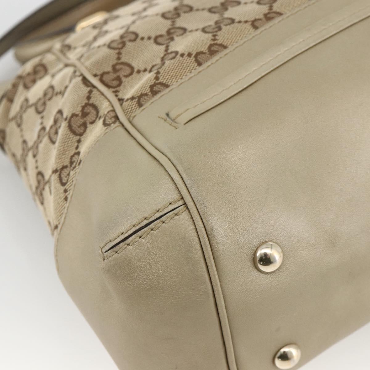 GUCCI GG Canvas Pretty Hand Bag 2way Beige Gold 269894 Auth BAZ454