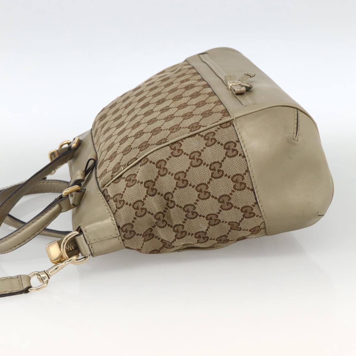 GUCCI GG Canvas Pretty Hand Bag 2way Beige Gold 269894 Auth BAZ454