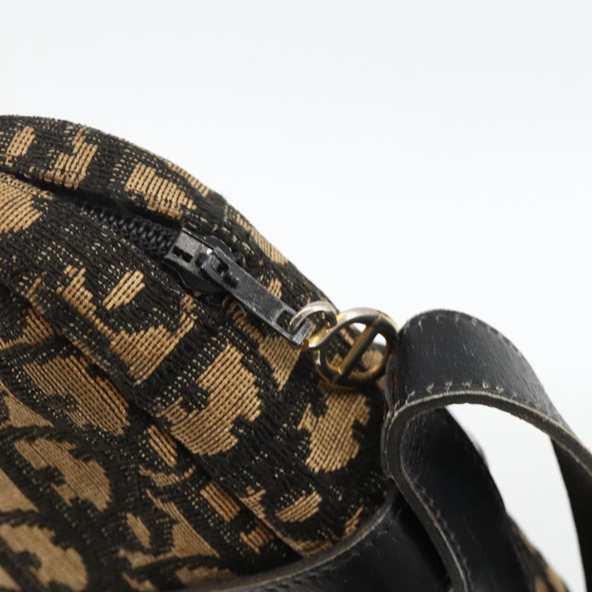 Christian Dior Trotter Canvas Shoulder Bag Navy Gold Auth BAZ455