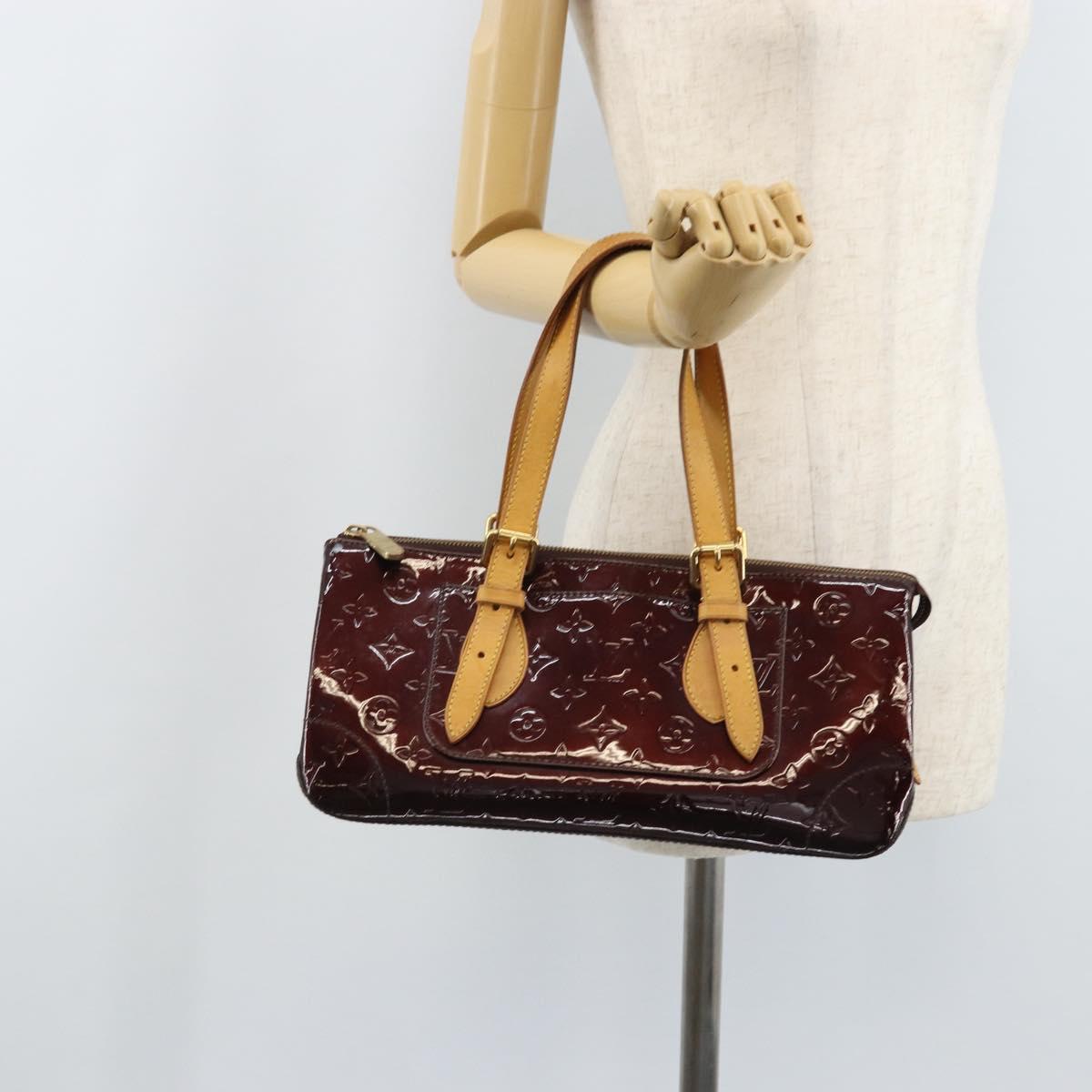 LOUIS VUITTON Monogram Vernis Rosewood Avenue Bag Amarante M93510 Auth BAZ457