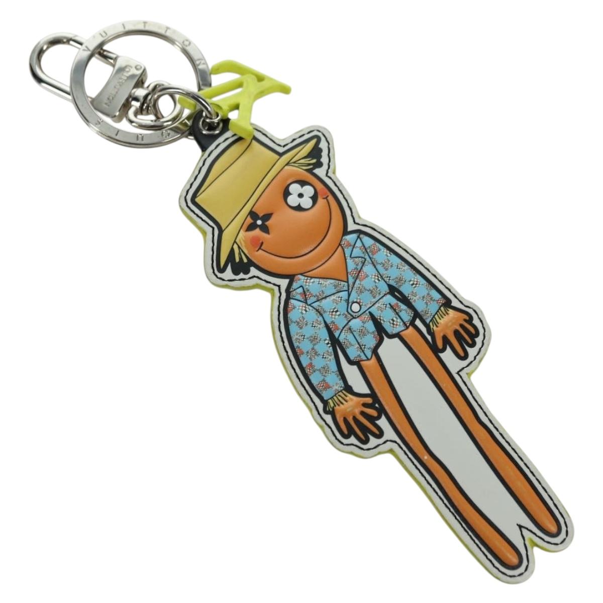 LOUIS VUITTON Monogram Porte Cles LV Scarecrow Charm Yellow MP2922 Auth BAZ470M