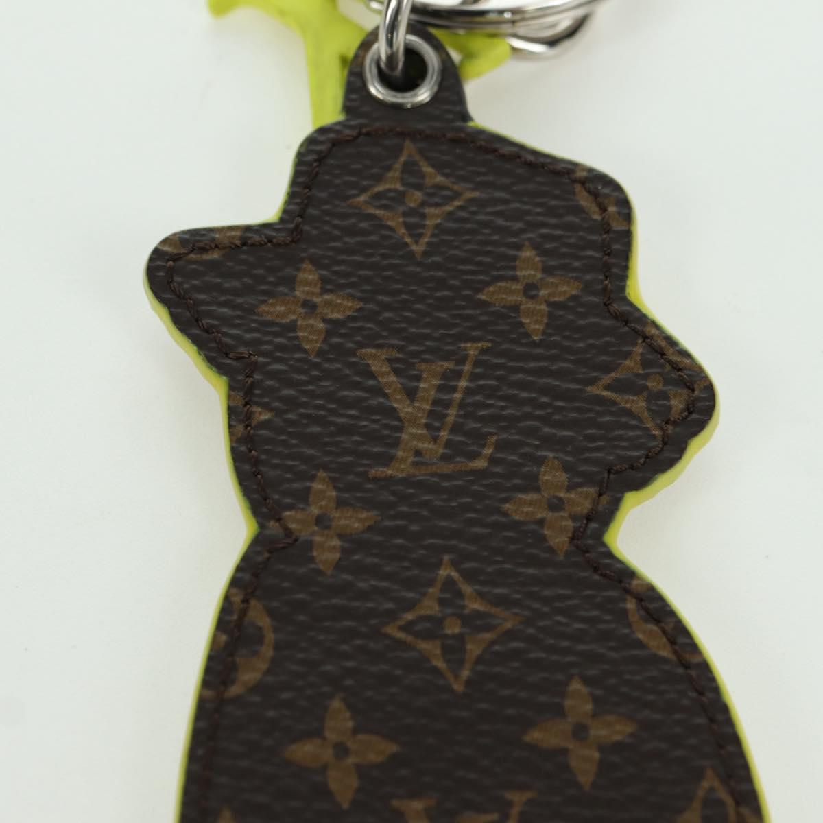 LOUIS VUITTON Monogram Porte Cles LV Scarecrow Charm Yellow MP2922 Auth BAZ470M