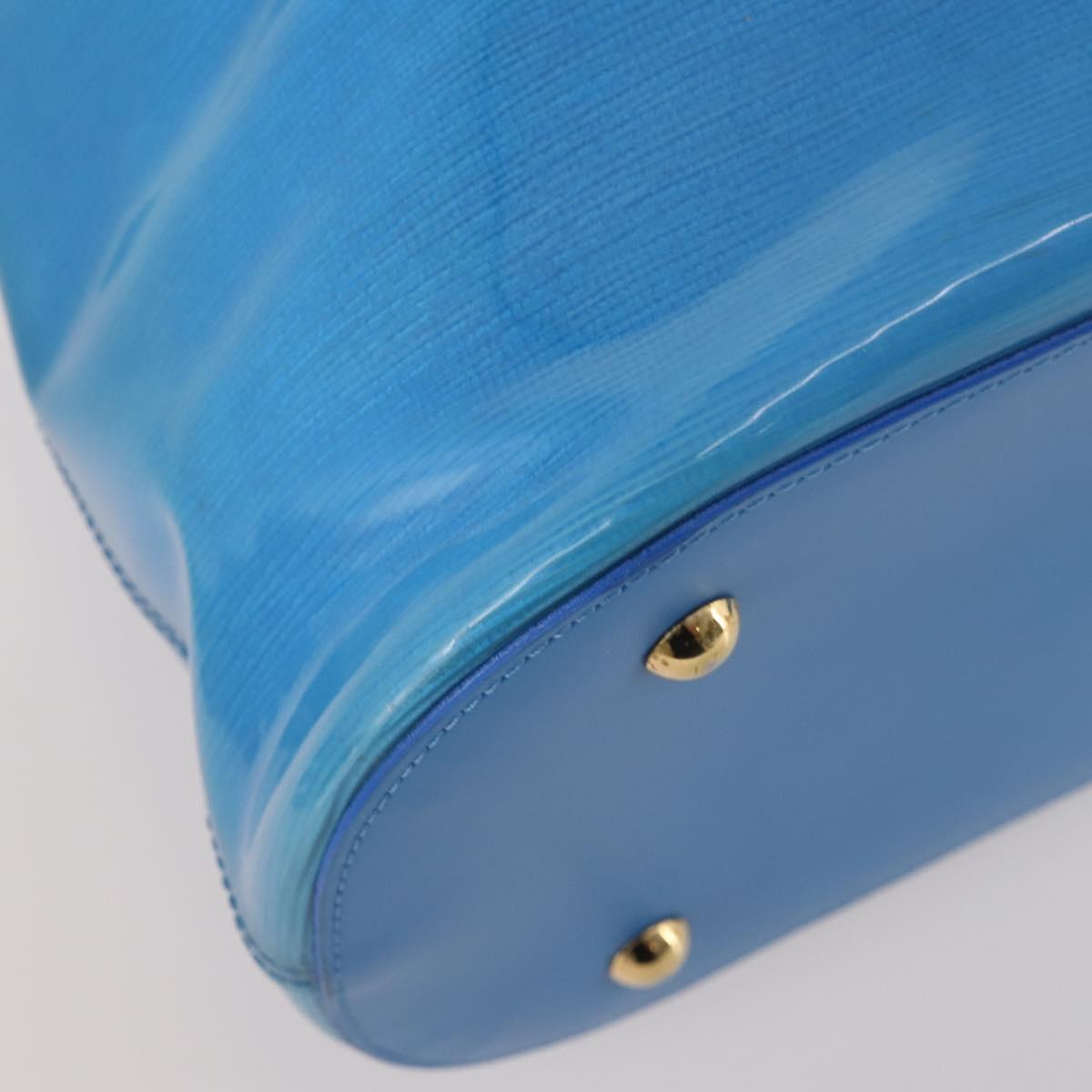 LOUIS VUITTON Epi Platine Lagoon Bay Hand Bag Blue M92470 LV Auth BAZ493