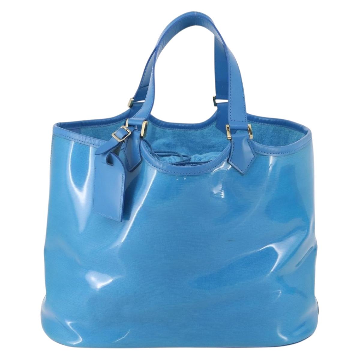 LOUIS VUITTON Epi Platine Lagoon Bay Hand Bag Blue M92470 LV Auth BAZ493