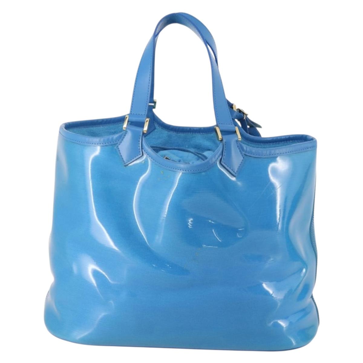 LOUIS VUITTON Epi Platine Lagoon Bay Hand Bag Blue M92470 LV Auth BAZ493