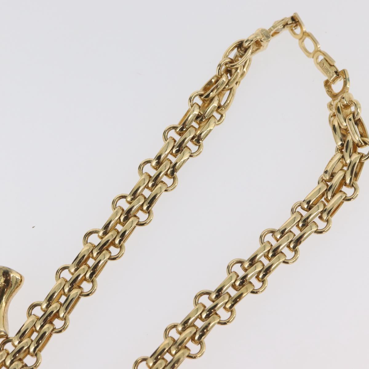 Christian Dior Necklace metal Gold Tone Auth BAZ515V