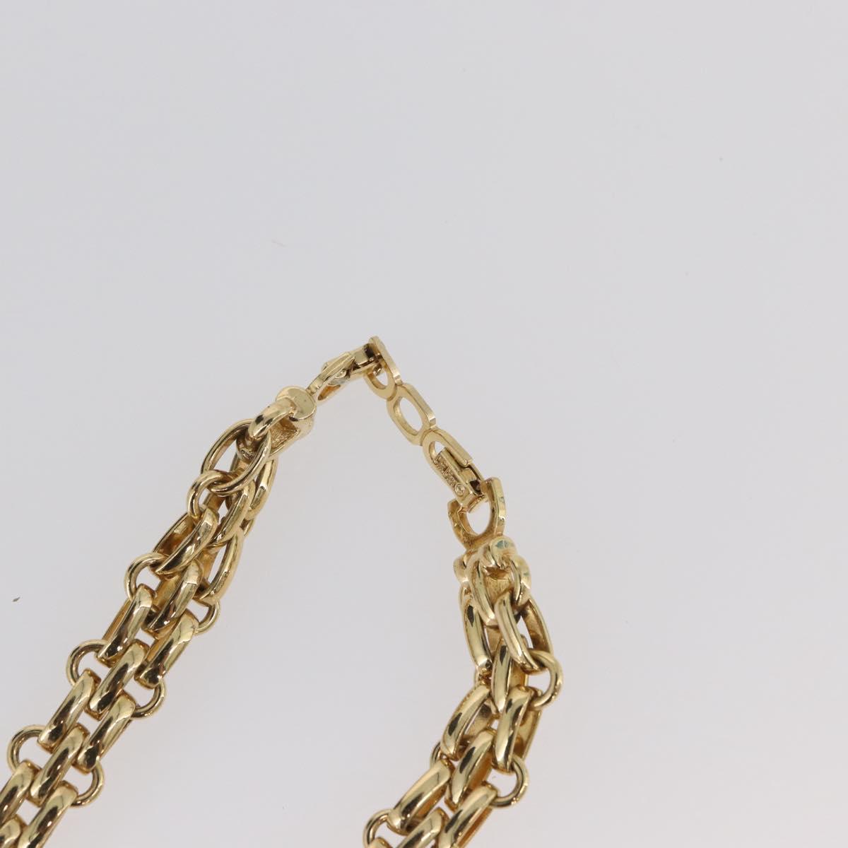 Christian Dior Necklace metal Gold Tone Auth BAZ515V