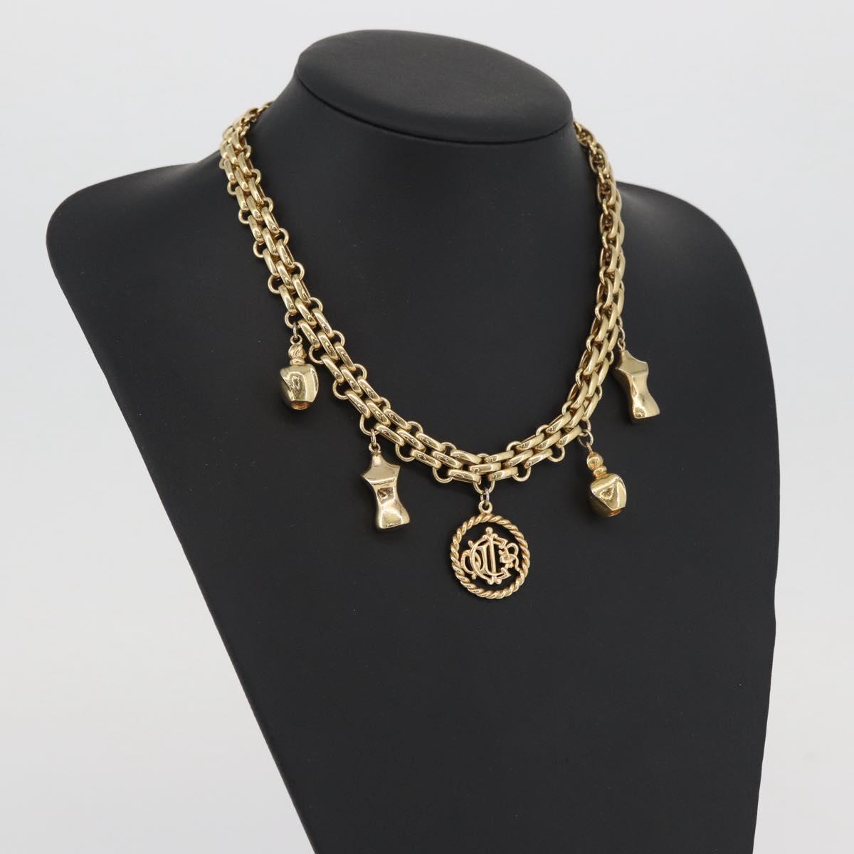 Christian Dior Necklace metal Gold Tone Auth BAZ515V
